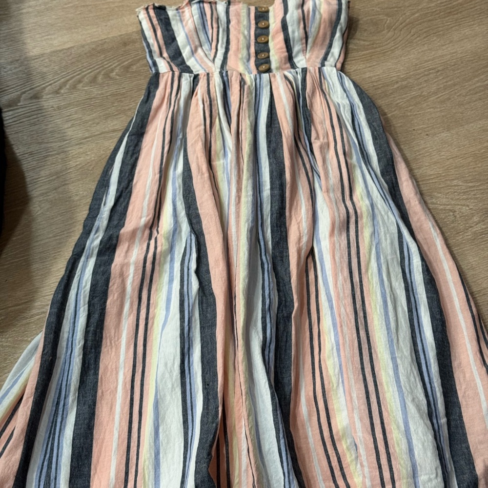 Free People Multicolor Spaghetti Strap Sun/Maxi Dress